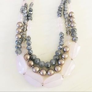 NWT RUBY RD. MULTI STRAND PINK AND GRAY NECKLACE